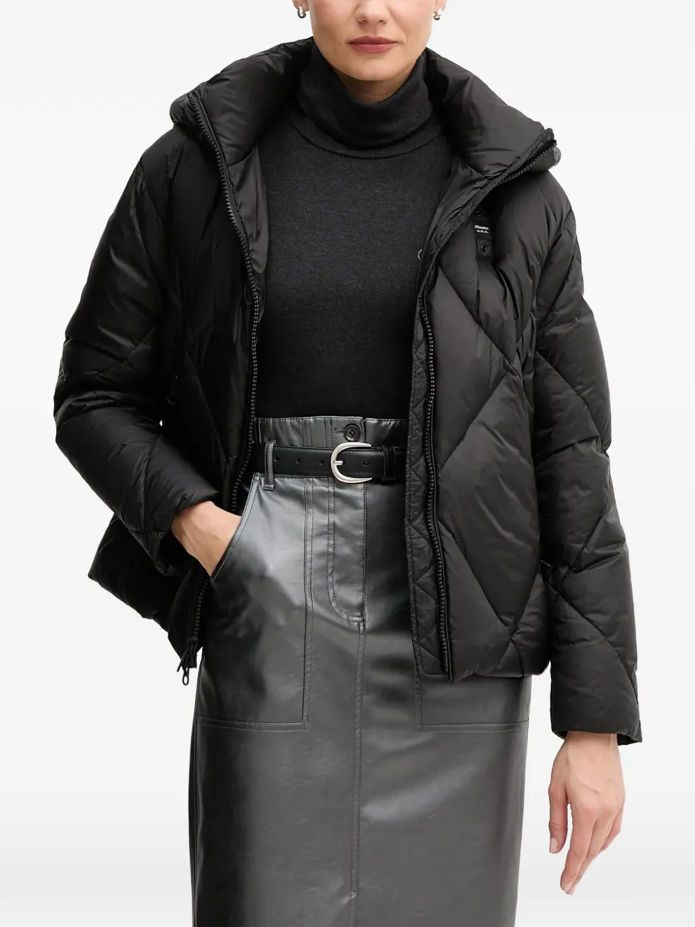 Blauer hooded quilted jacket - Nero