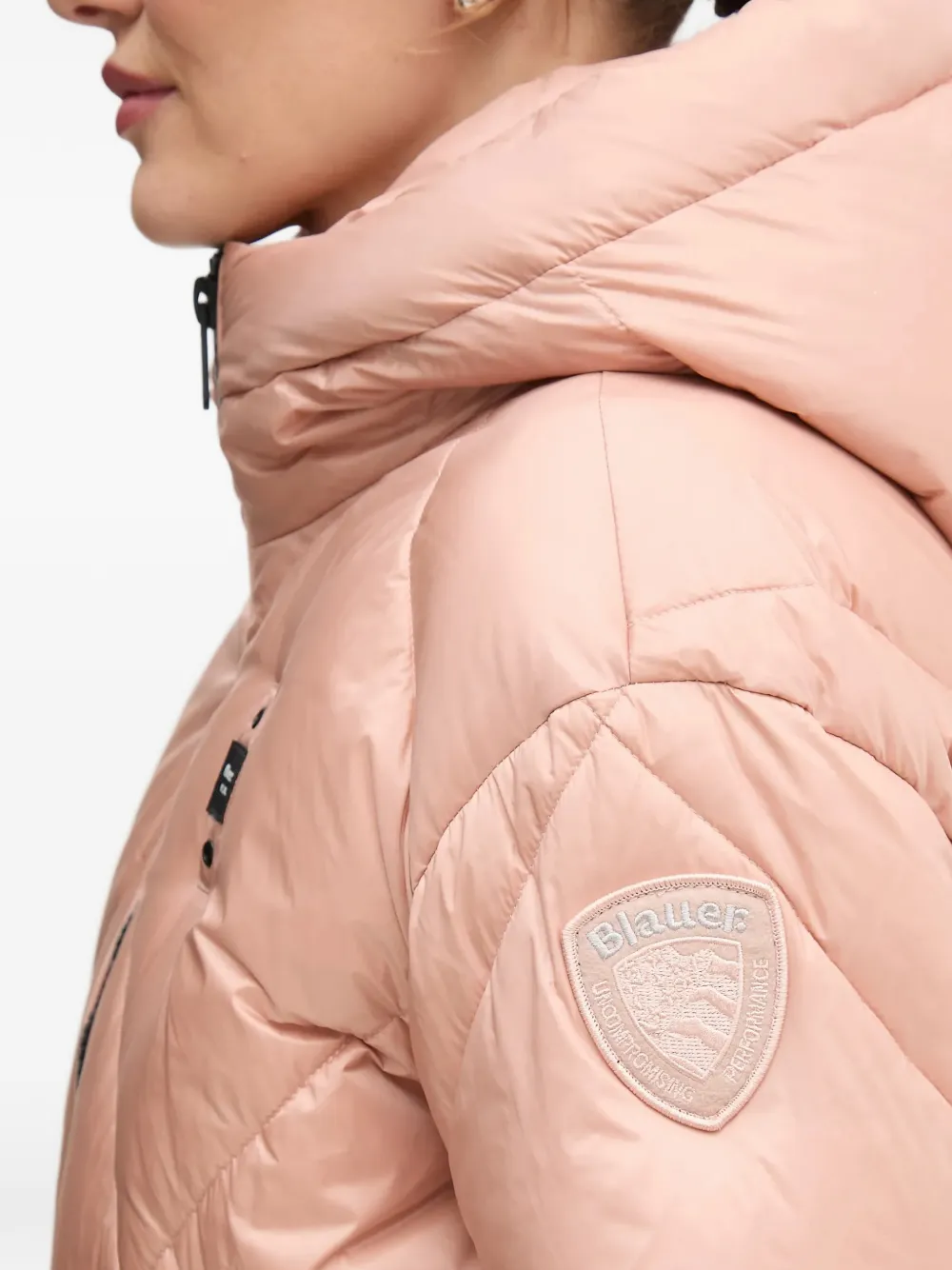 Blauer Gevoerd jack met capuchon Roze