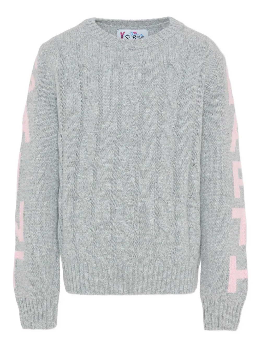 MC2 Saint Barth Kids cable-knit lettering sweater - Grigio