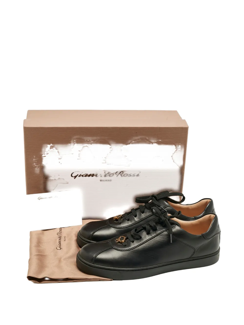 Gianvito Rossi black leather sneakers - Zwart