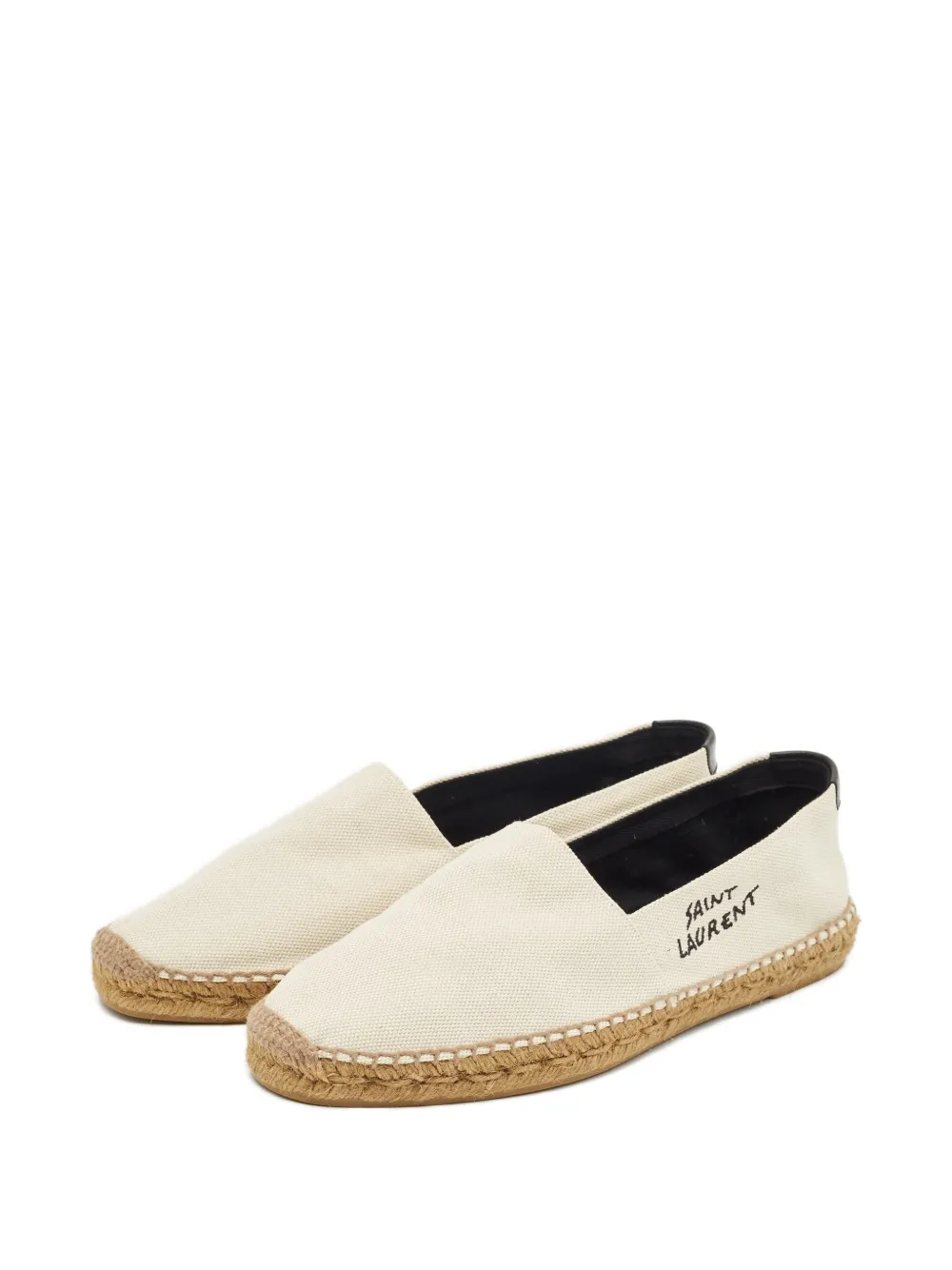Saint Laurent Pre-Owned canvas logo-embroidery espadrilles | Image 2