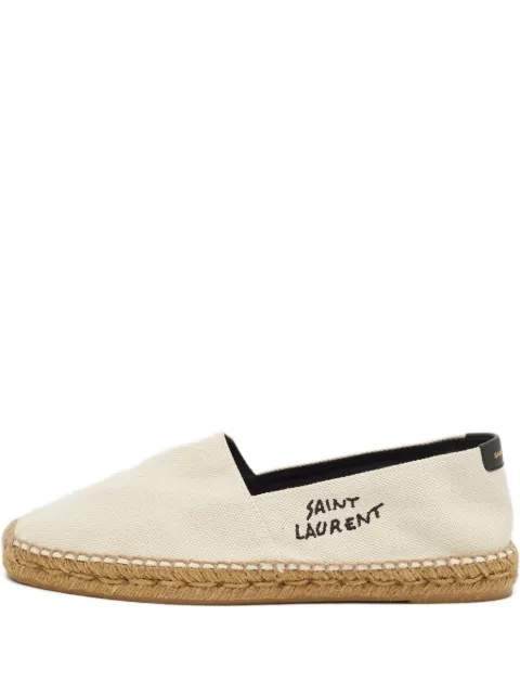 Saint Laurent Pre-Owned canvas logo-embroidery espadrilles
