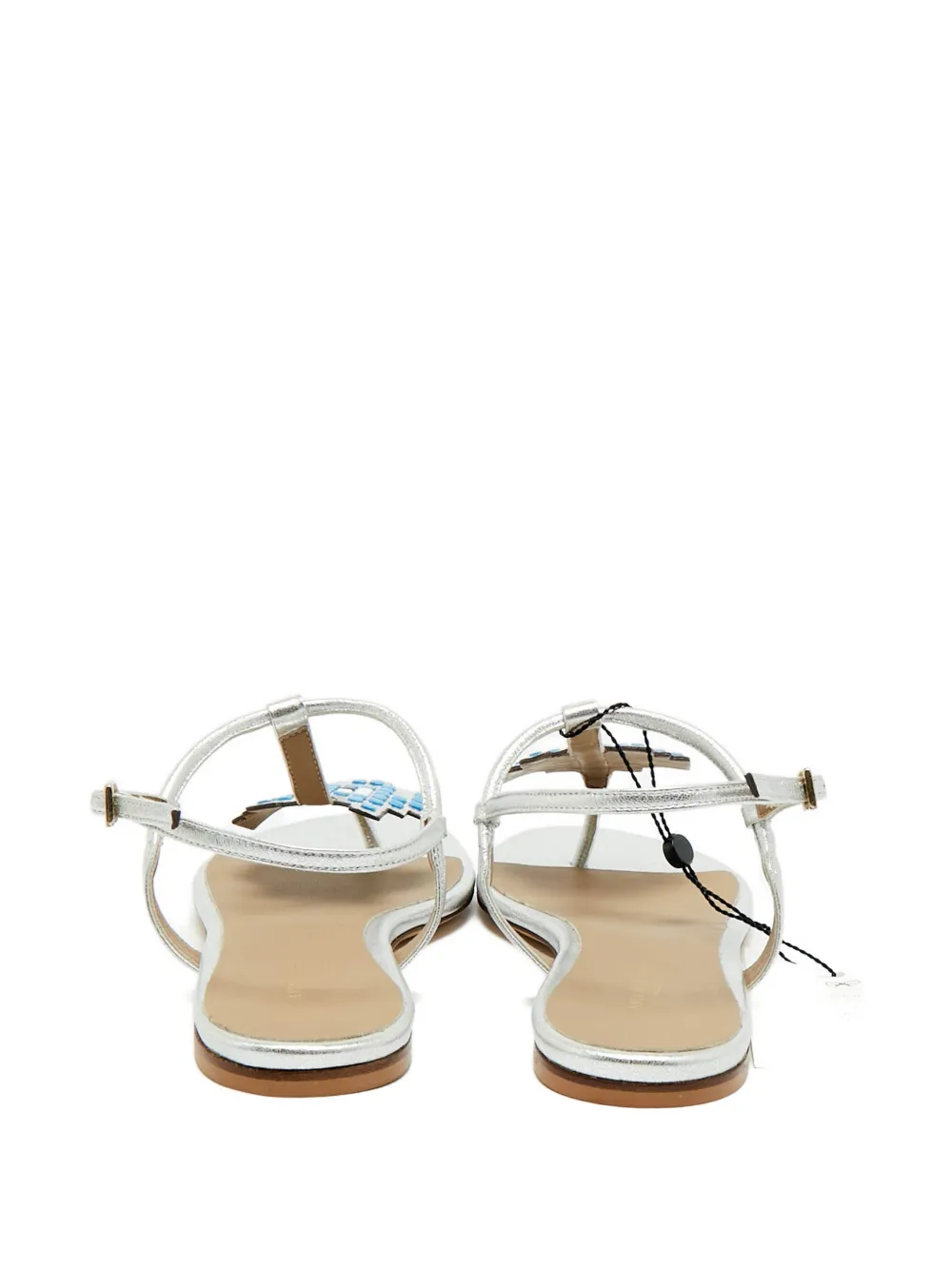 Anya Hindmarch leather appliqué flat sandals - Zilver