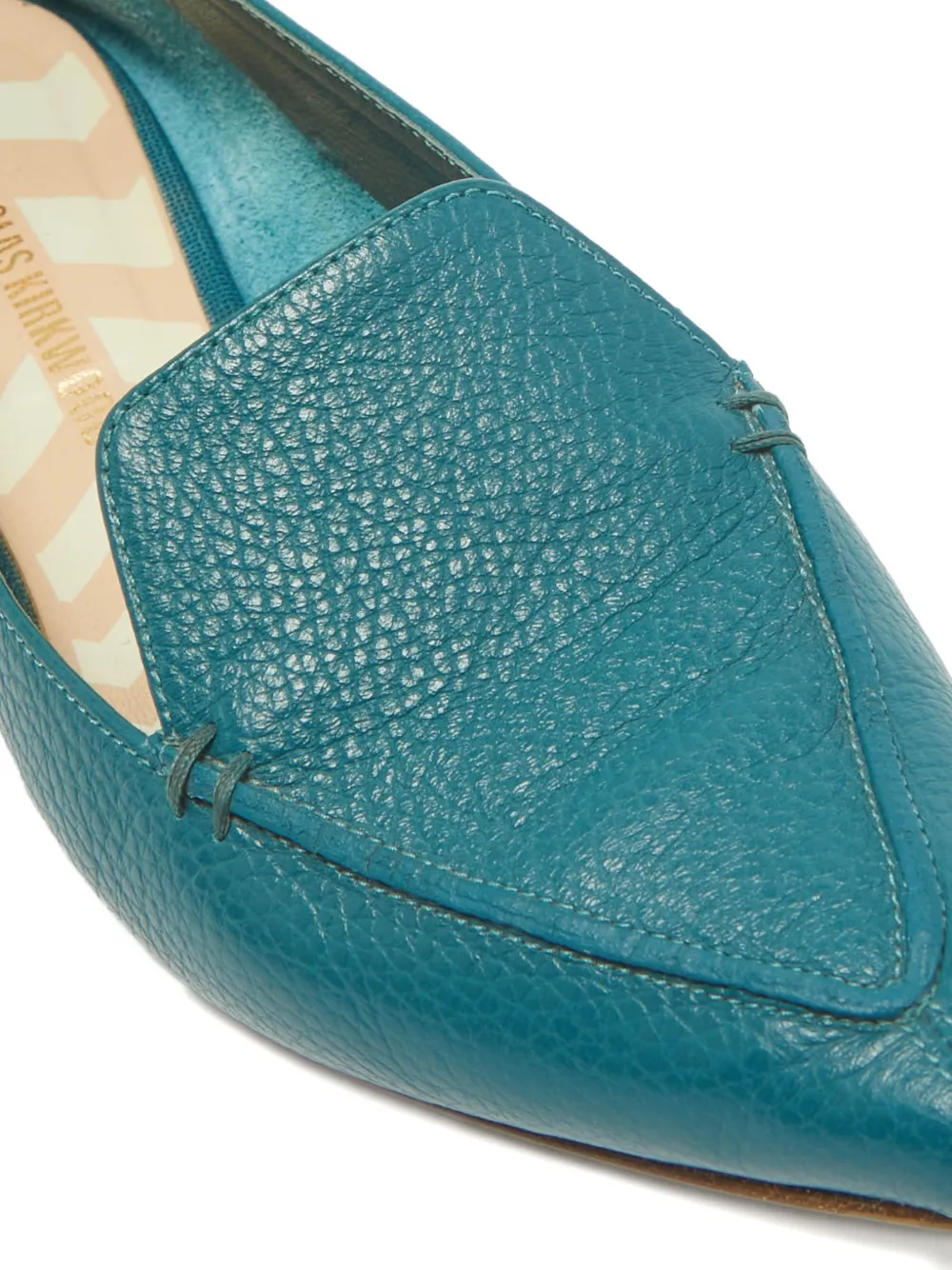 Mocassins Femme Nicholas Kirkwood - Bout Carré Turquoise Imprimé Animal - Taille 39.5 EUR - Occasion