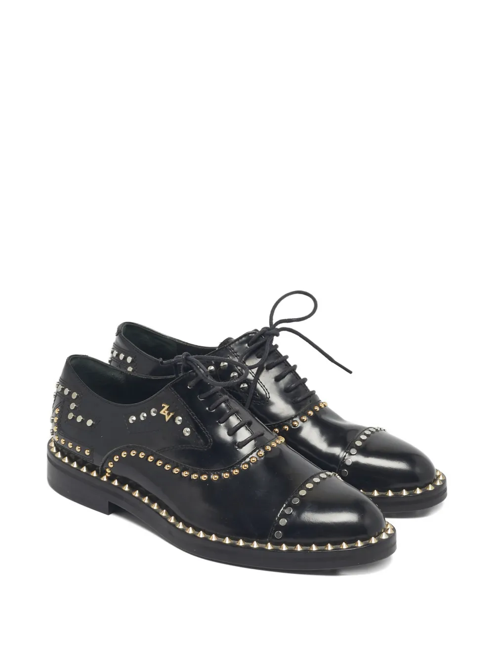 Zadig&Voltaire Youth Clous studded Oxford shoes - Zwart
