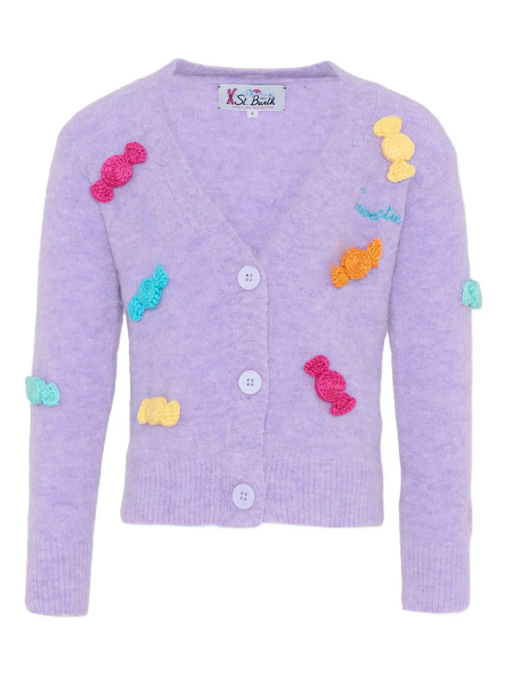 MC2 Saint Barth Kids appliqué buttoned cardigan - Viola
