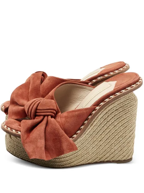 Paloma Barceló suede bow wedge espadrille