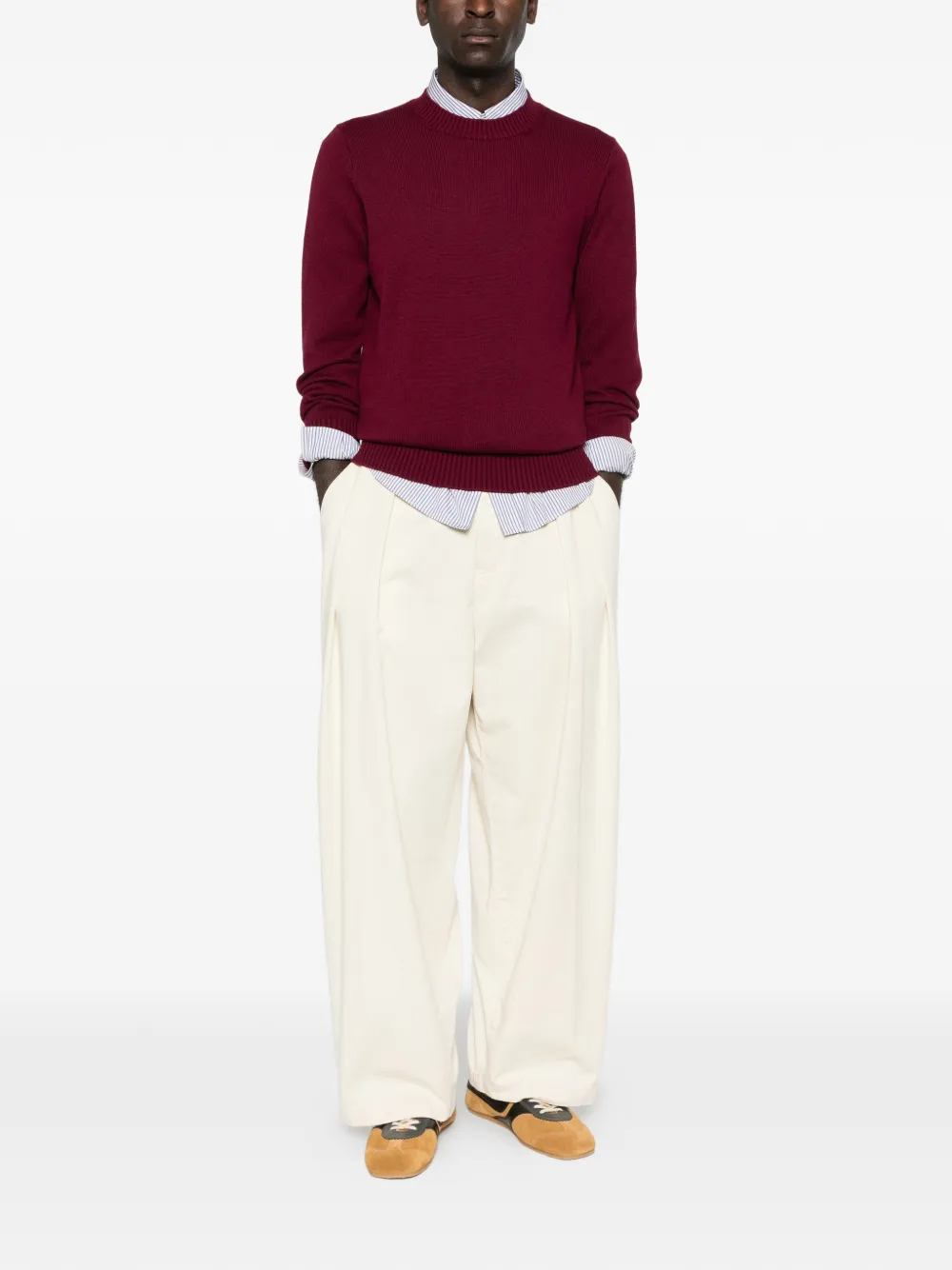 Kangra ribbed-trims sweater - Paars