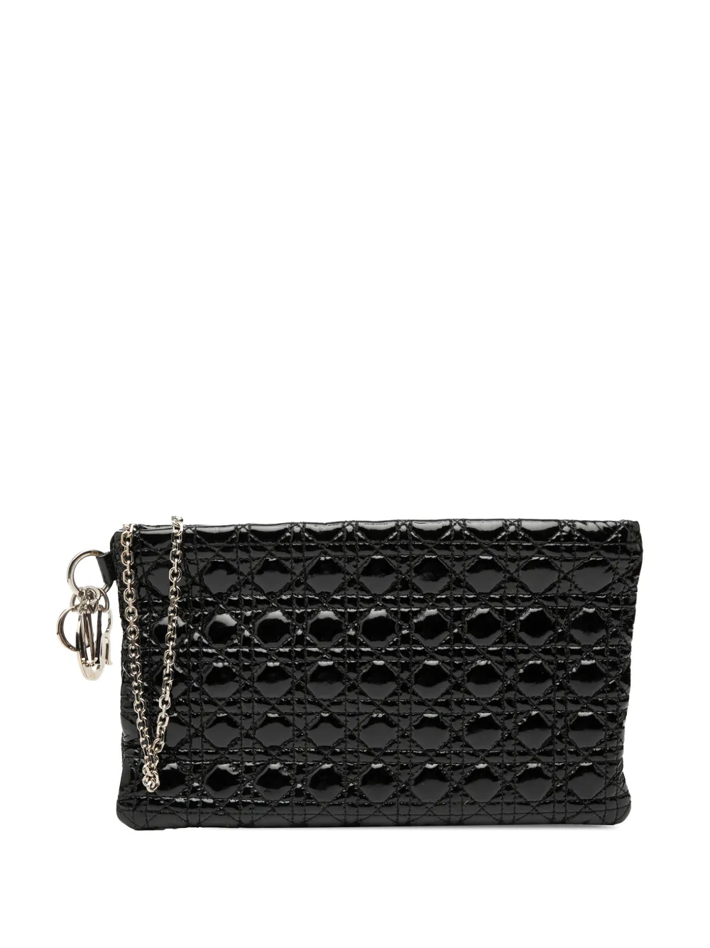 Christian Dior Pre-Owned 2010 Patent Cannage Panarea clutch bag | Black | Image 1