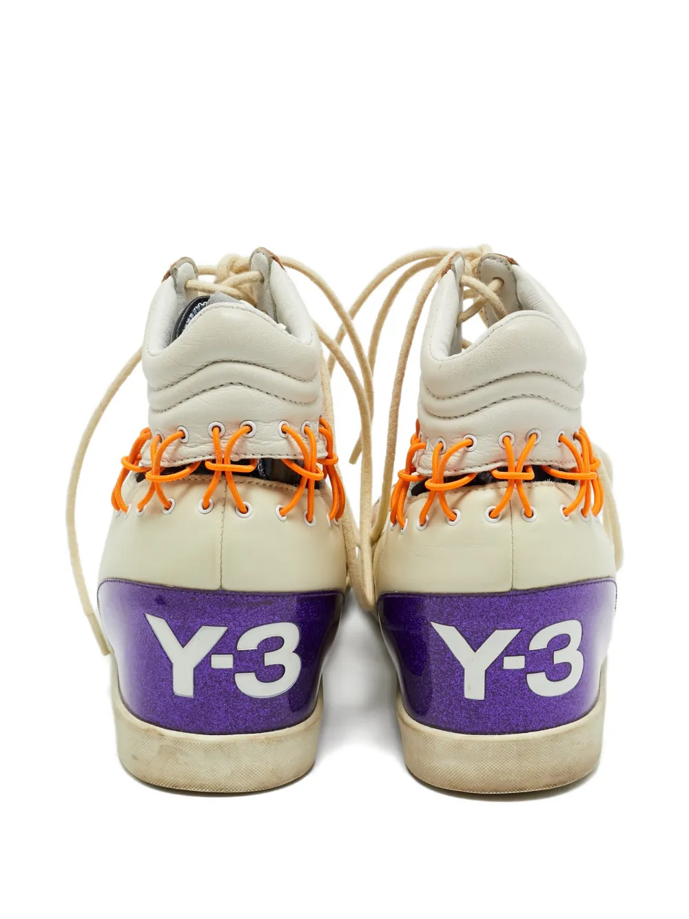 Y-3 leather hi-top sneakers - Beige