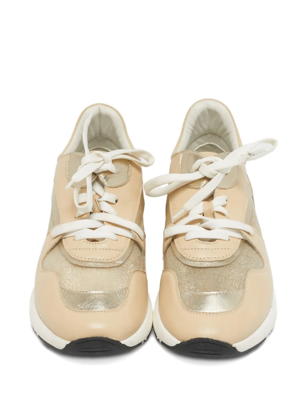 Casadei leather lace-up sneakers - Beige