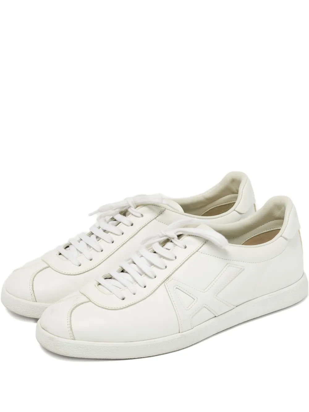 Aquazzura smooth leather lace-up sneakers - Bianco
