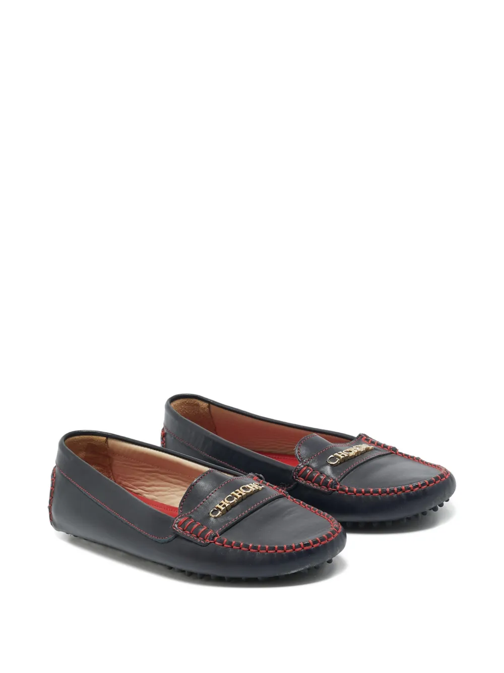 Carolina Herrera Vintage leather loafers - Zwart