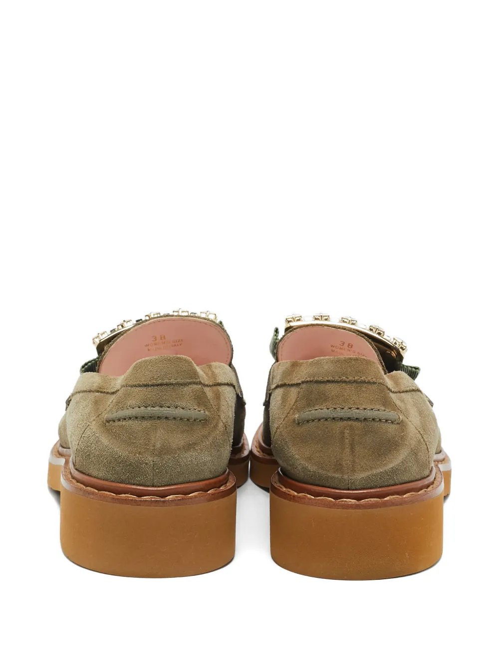 Roger Vivier Vintage Viv Rangers suede buckle loafers - Groen