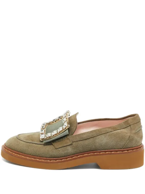 Roger Vivier Vintage Viv Rangers suede buckle loafers