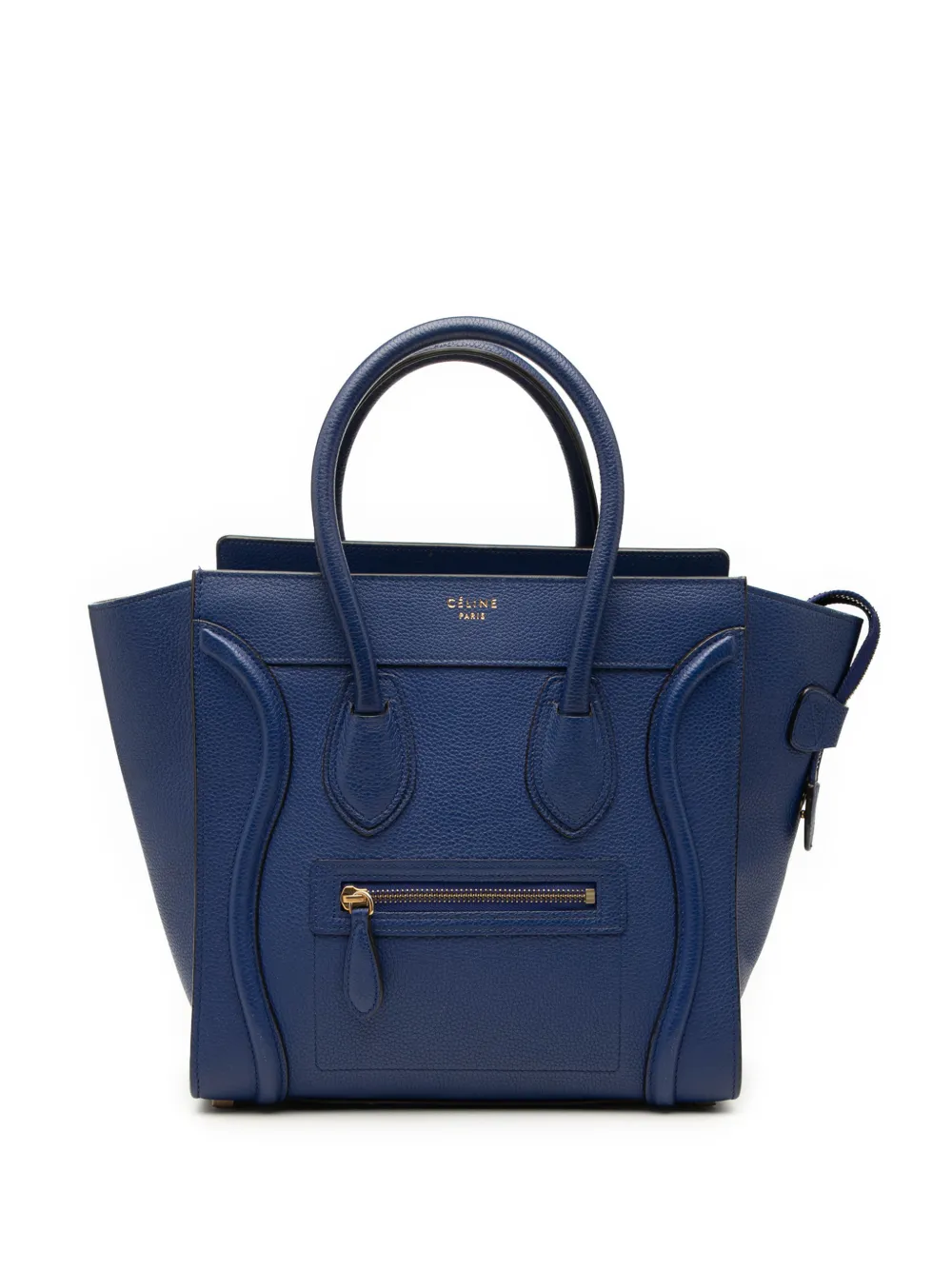 Celine Pre-Owned Borsa tote Micro Luggage in pelle di vitello 2015 - Blu