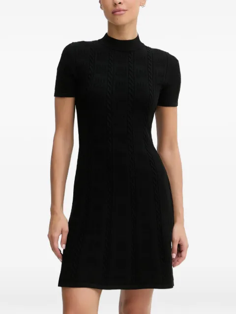 HUGO cable-knit short-sleeve mini dress