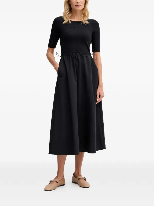 women's dark green dress Retro Stage Solid High Waist Bodycon Midi Pencil Dress Dark Green,XXL