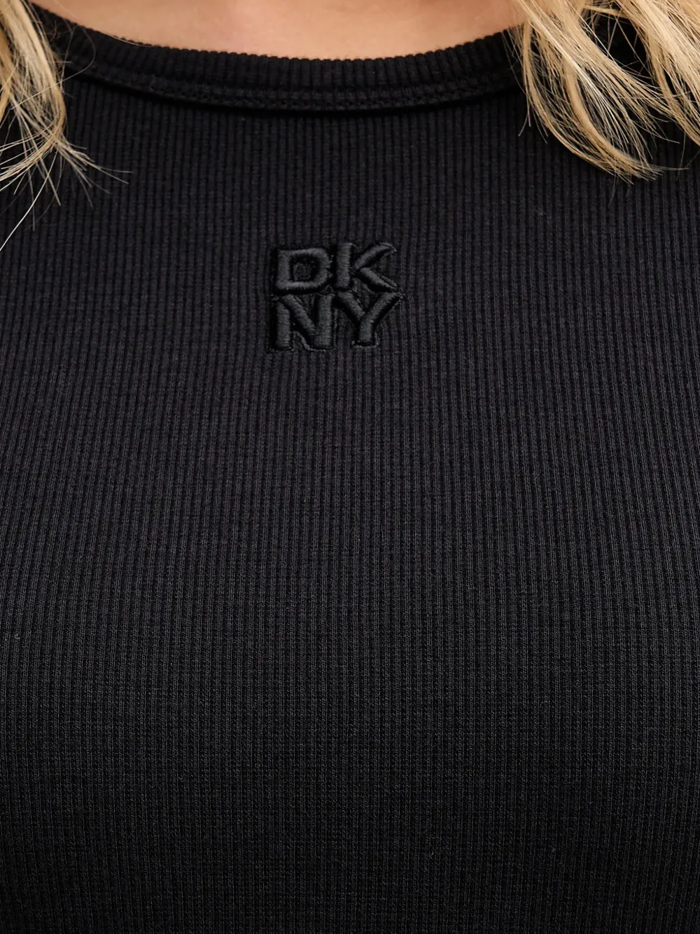 DKNY Midi-jurk met trekkoord en vlakken Zwart