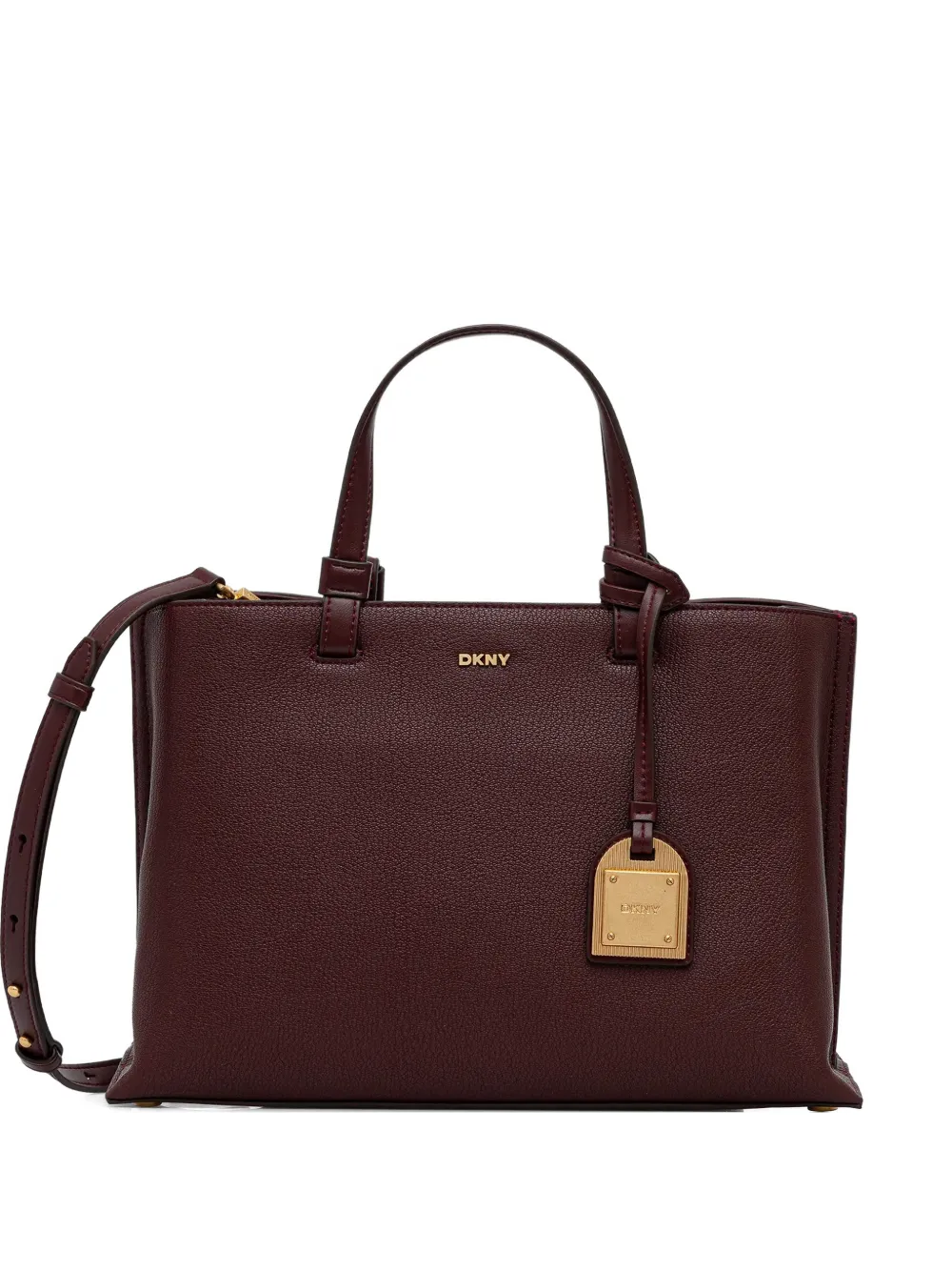 DKNY top-handle logo-detail tote bag - Marrone