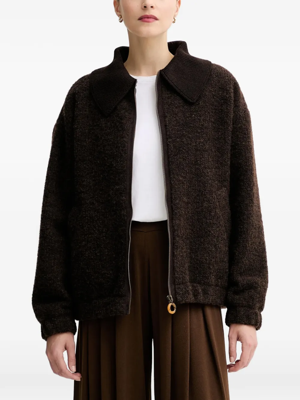  Sessùn Heavenly Collared Zip-fastening Jacket - Brown 