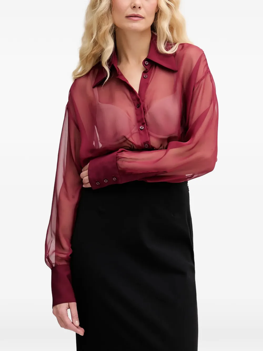 Aniye By Ivette buttoned collared shirt - Rot
