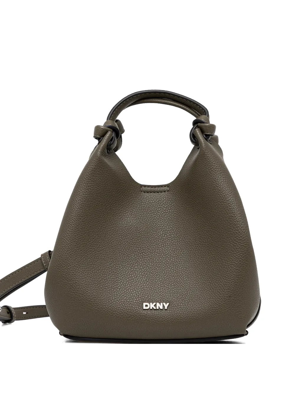 DKNY Paula knotted-handle grained leather tote bag - Verde