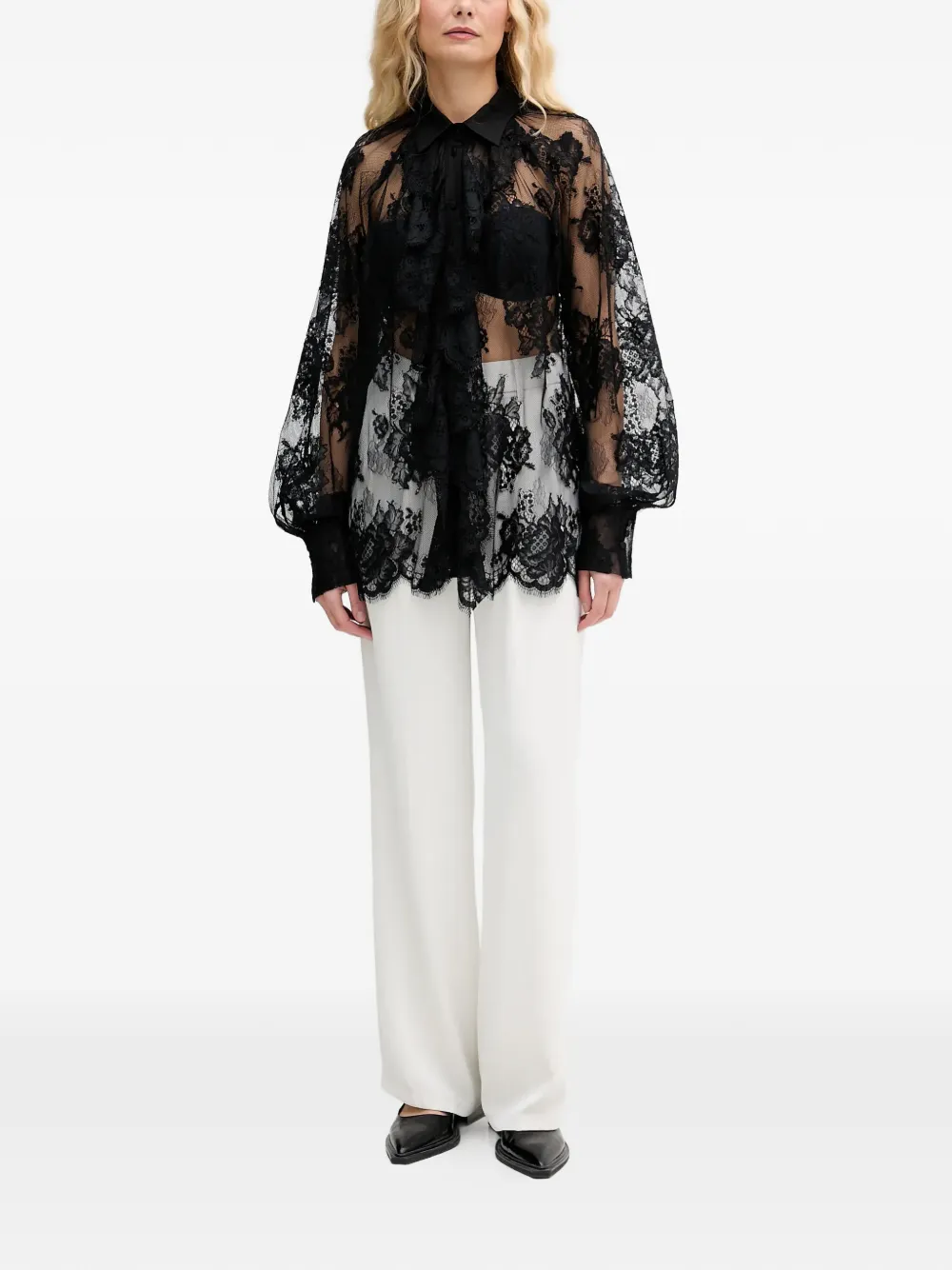 Aniye By Blouse met ruches en kant - Zwart