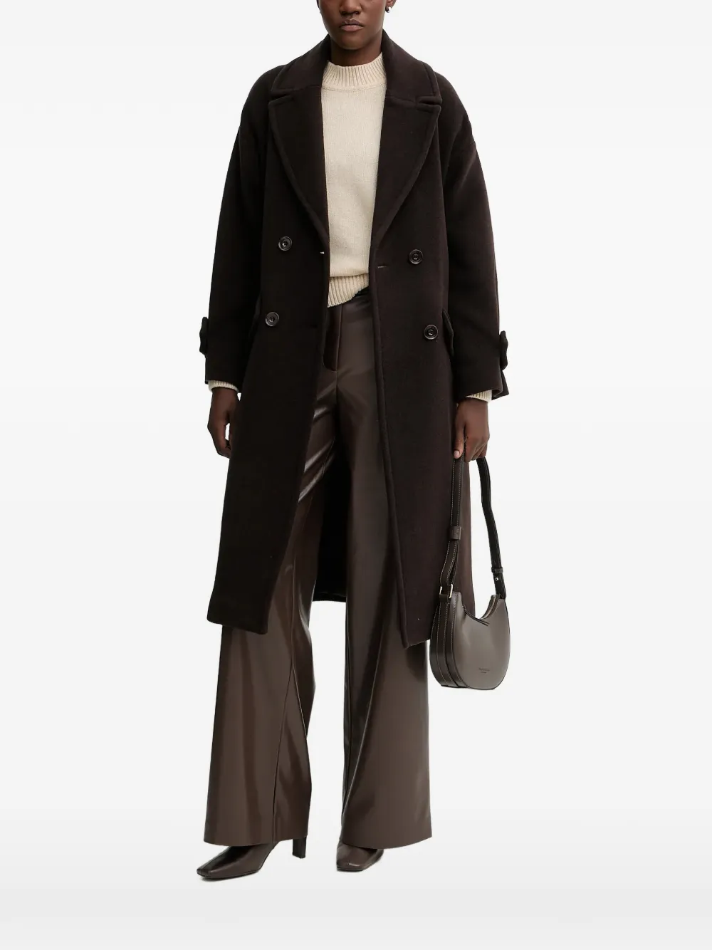 Sessùn double-breasted coat - Brown