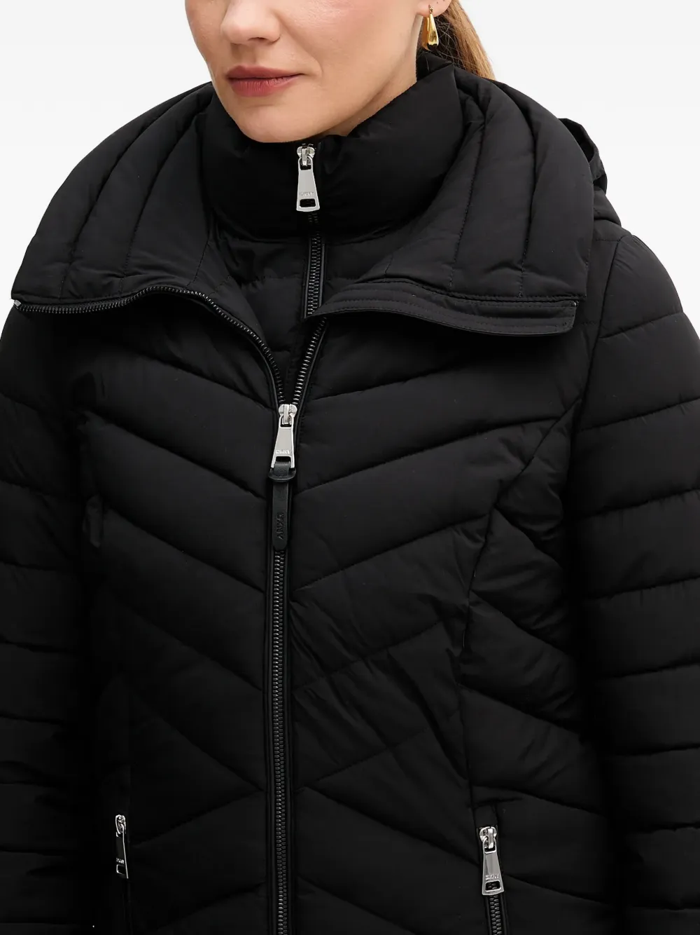 DKNY Gewatteerd jack Zwart