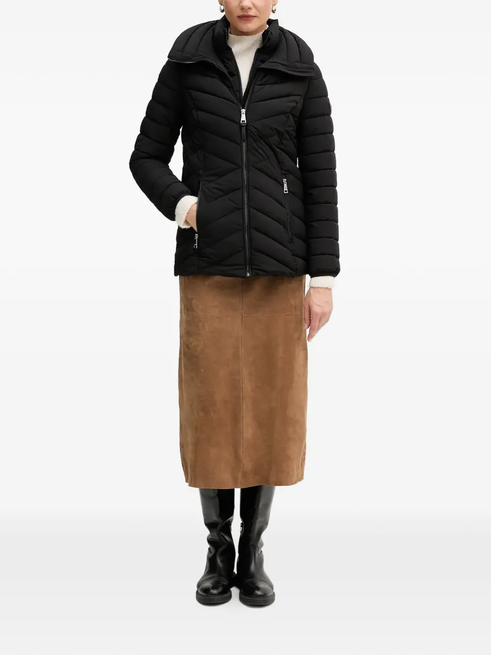  Dkny Quilted Jacket - Black 