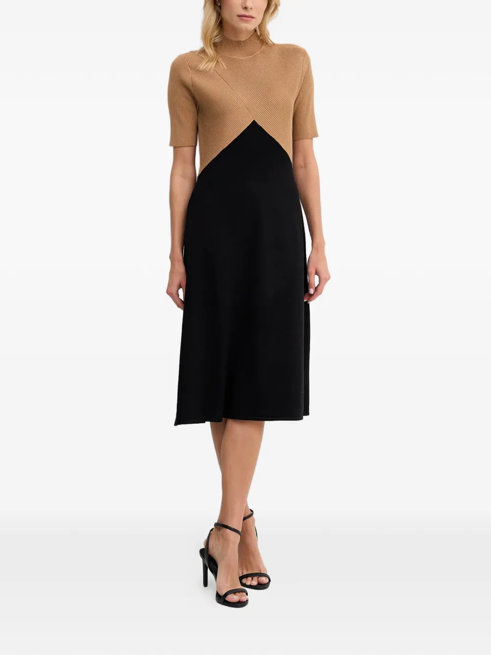 DKNY Midi-jurk met colourblocking - Zwart