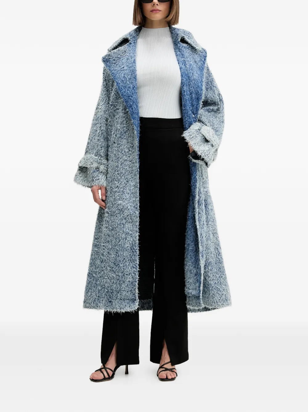 HUGO Garena belted coat - Blauw