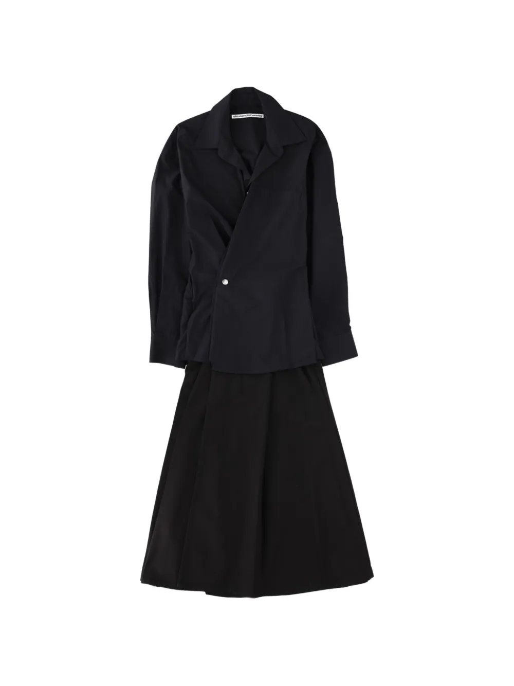 Alexander Wang collared organic-cotton midi dress - Black