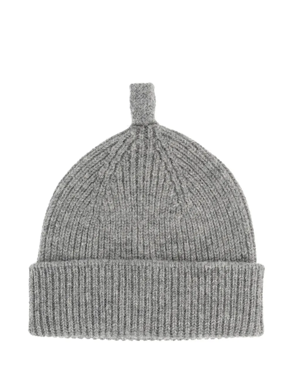 Margaret Howell ribbed top-tab beanie hat - Grigio