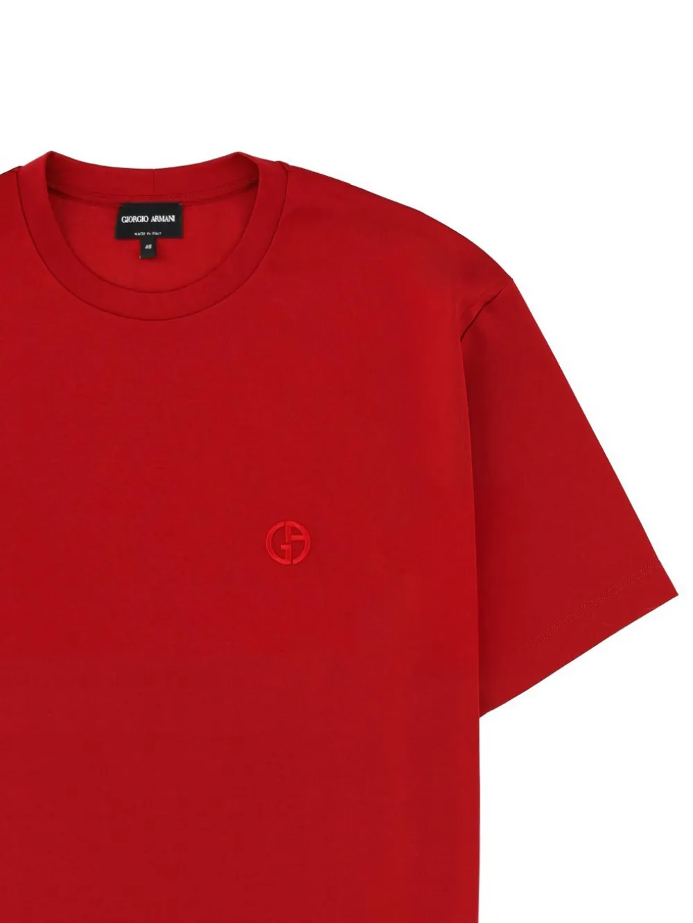 Giorgio Armani logo-embroidered T-shirt - Rood