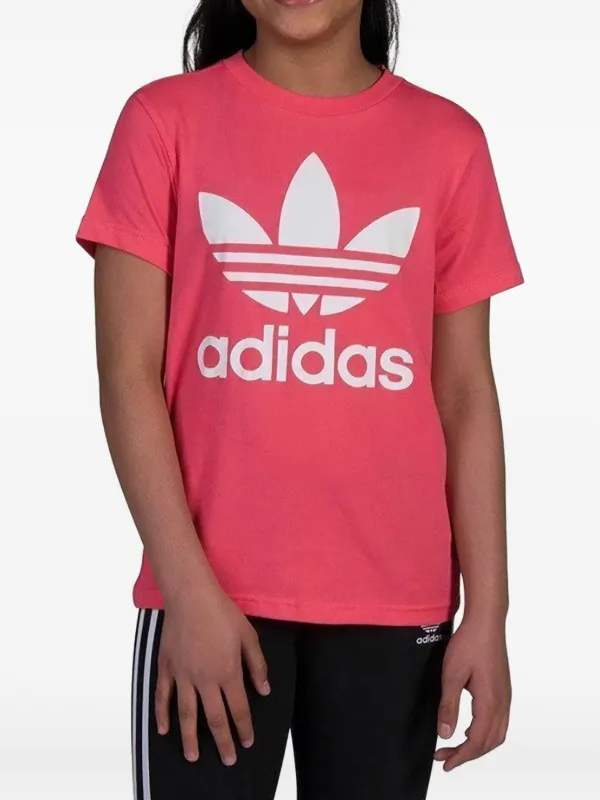 Adidas Kids Trefoil ラウンドネック Tシャツ | ピンク | FARFETCH JP