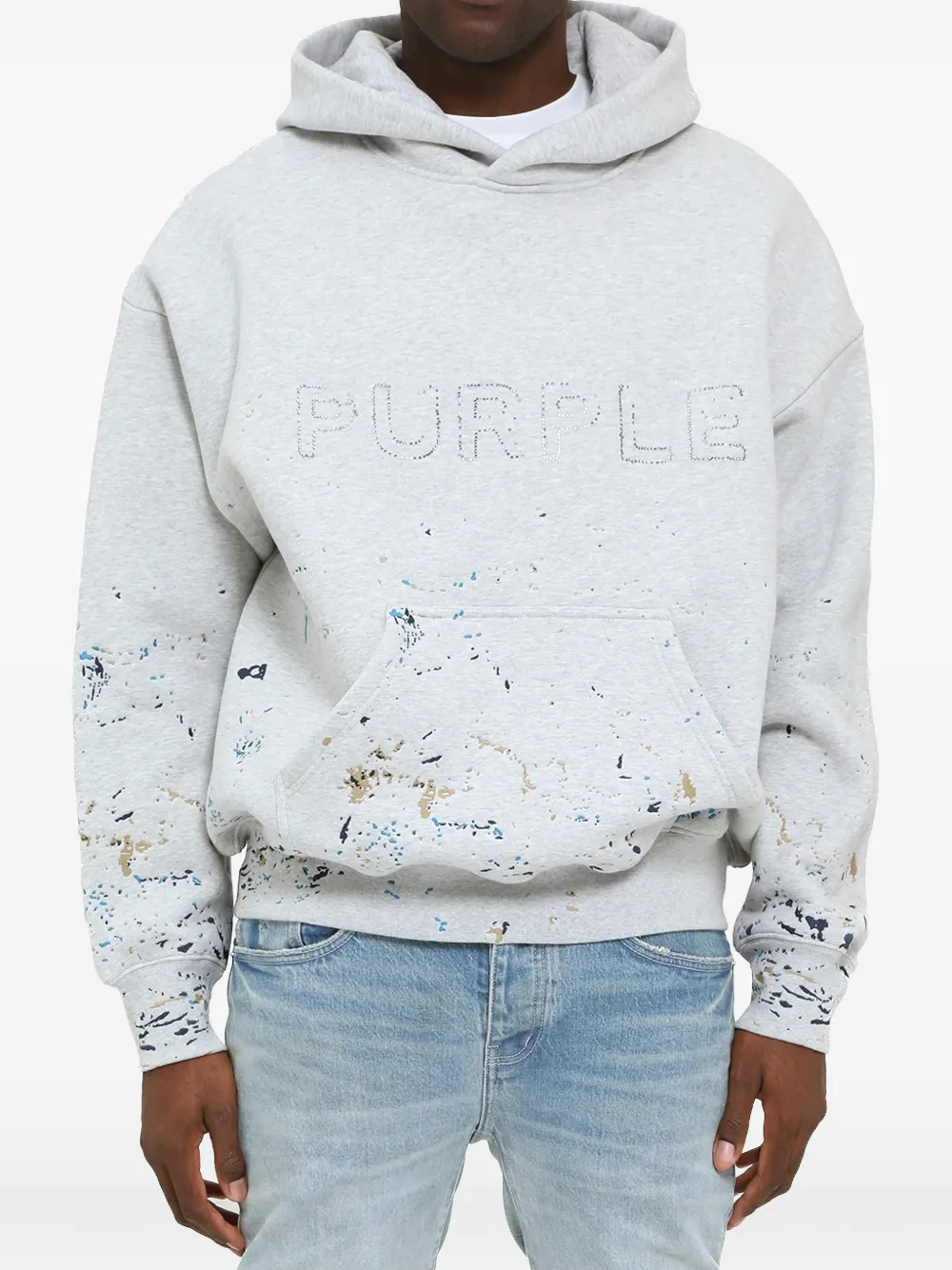 Purple Brand studded camouflage sweatshirt - Grigio