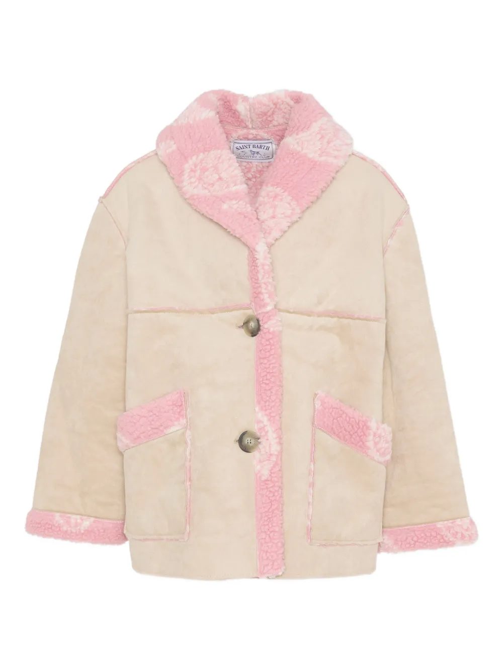 MC2 Saint Barth Kids checkerboard collar coat - Toni neutri