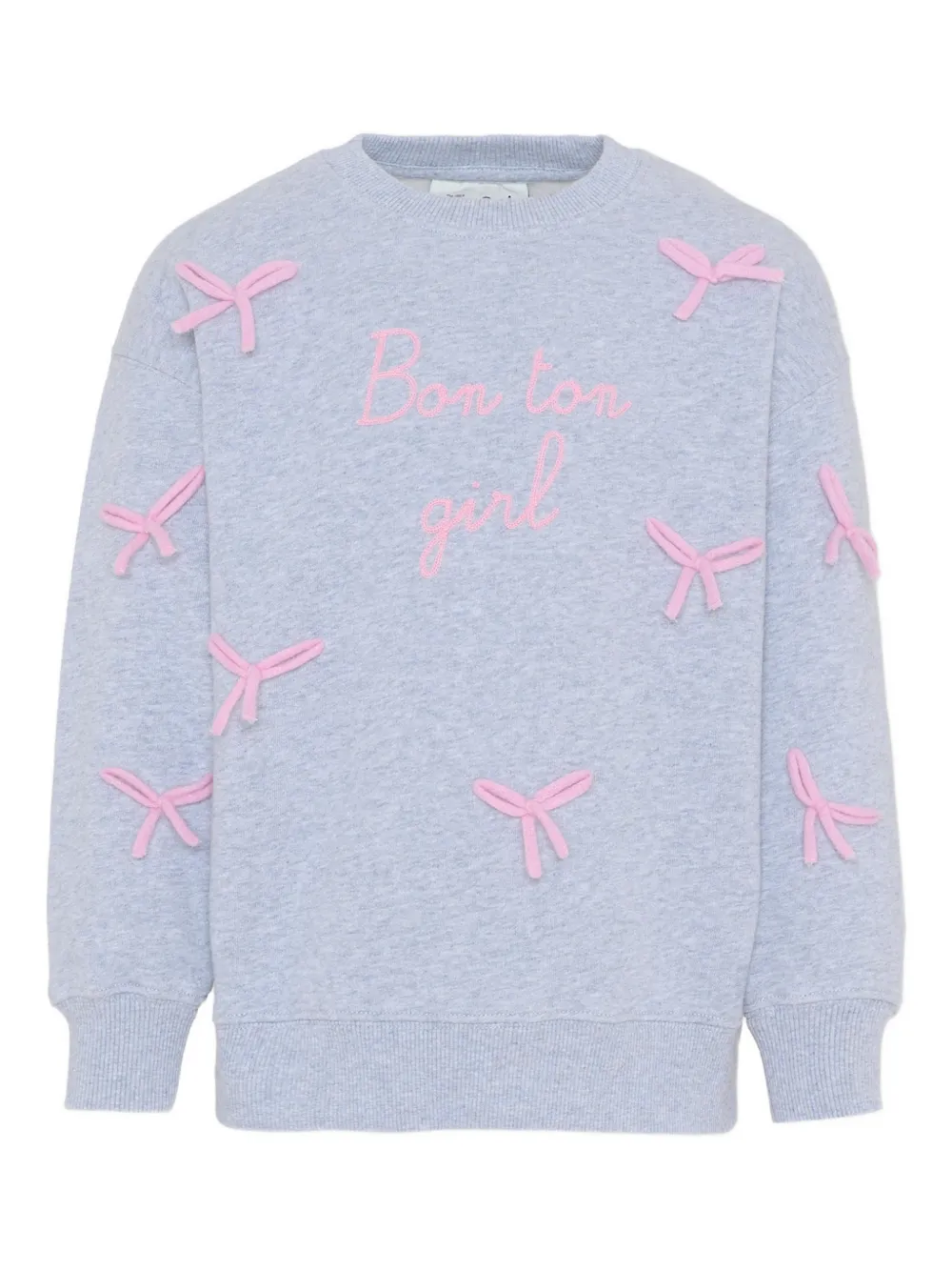 MC2 Saint Barth Kids ribbon-appliqué crew-neck sweatshirt - Grigio