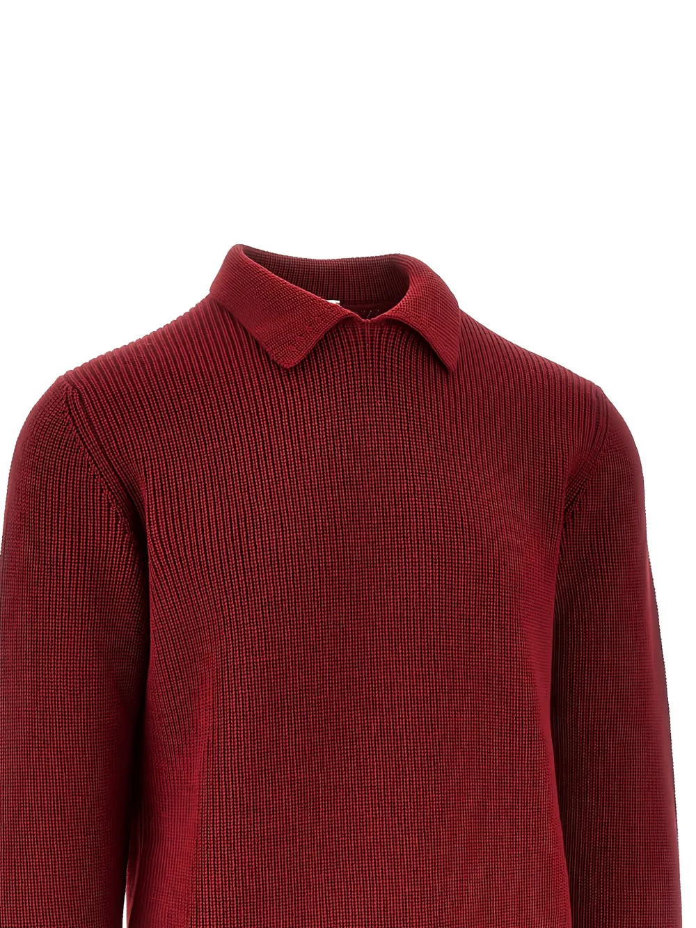 Gallia polo-collar knitted sweater - Rood