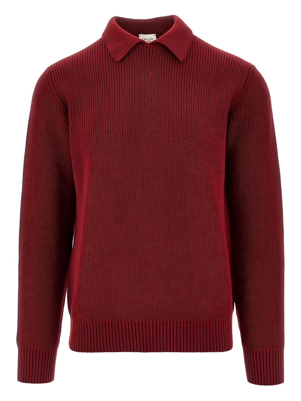 gallia polo-collar knitted sweater - Rosso