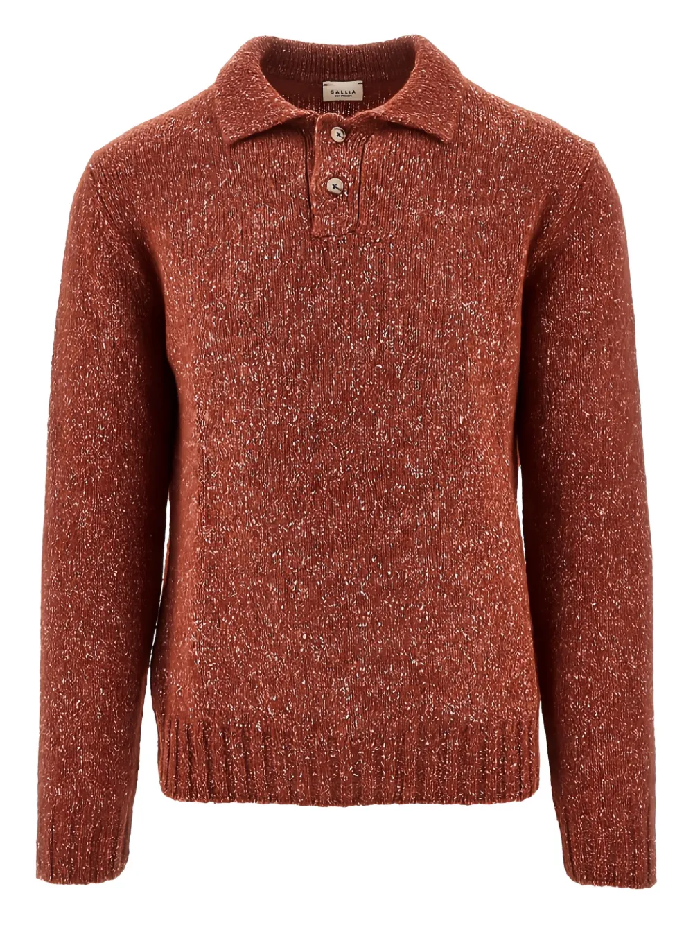 gallia speckled-knit polo sweater - Braun