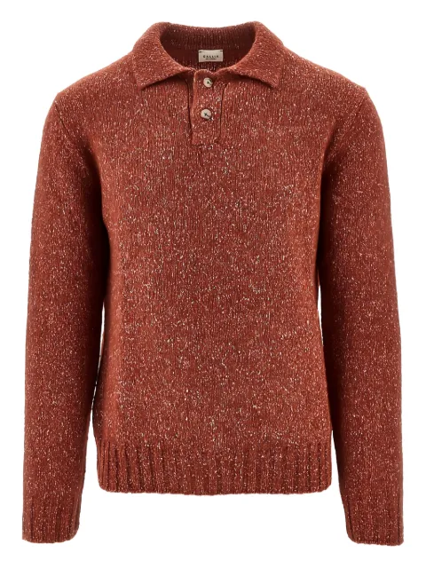 gallia speckled-knit polo sweater