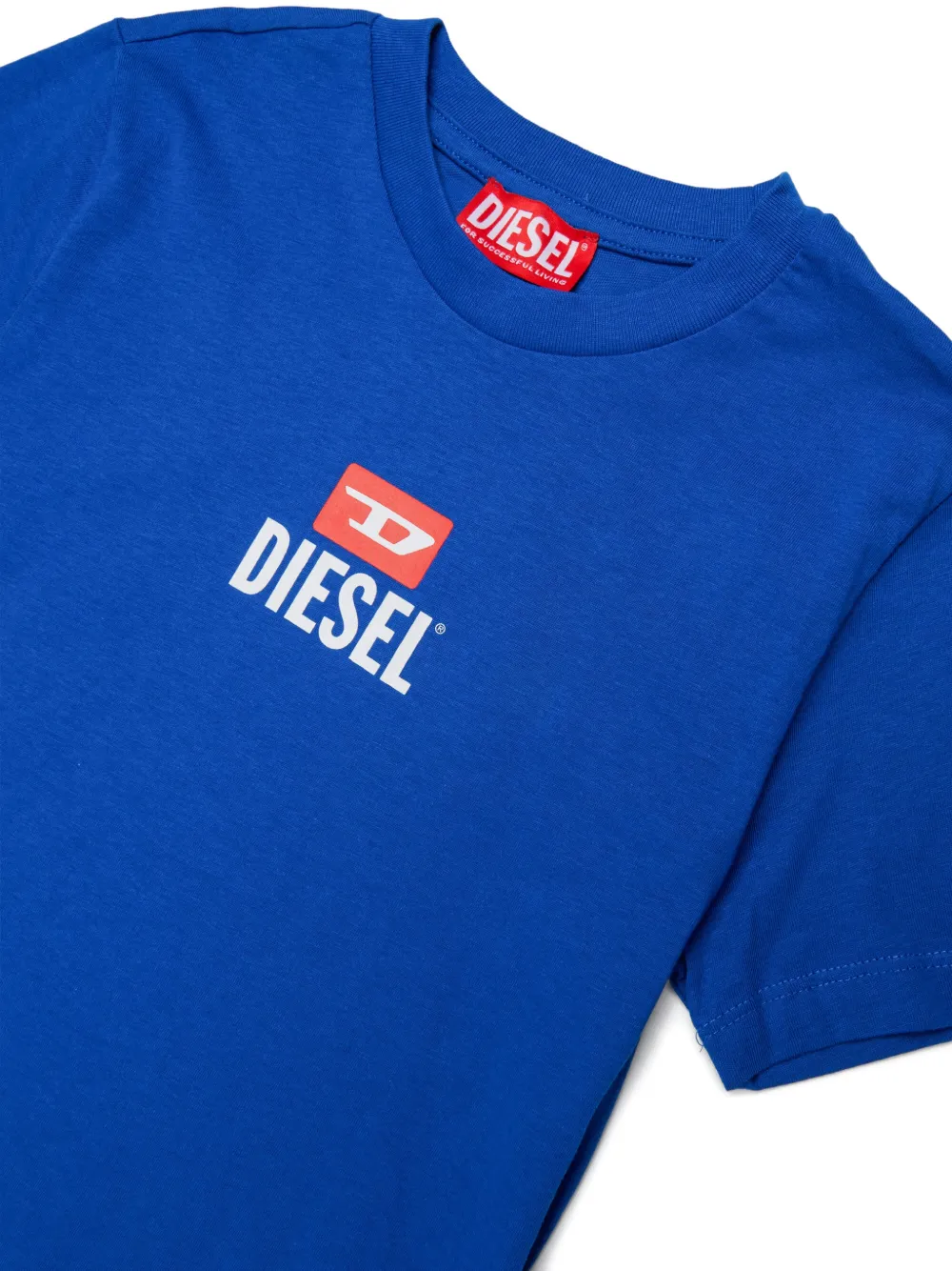 Diesel Kids T-shirt met logoprint Blauw