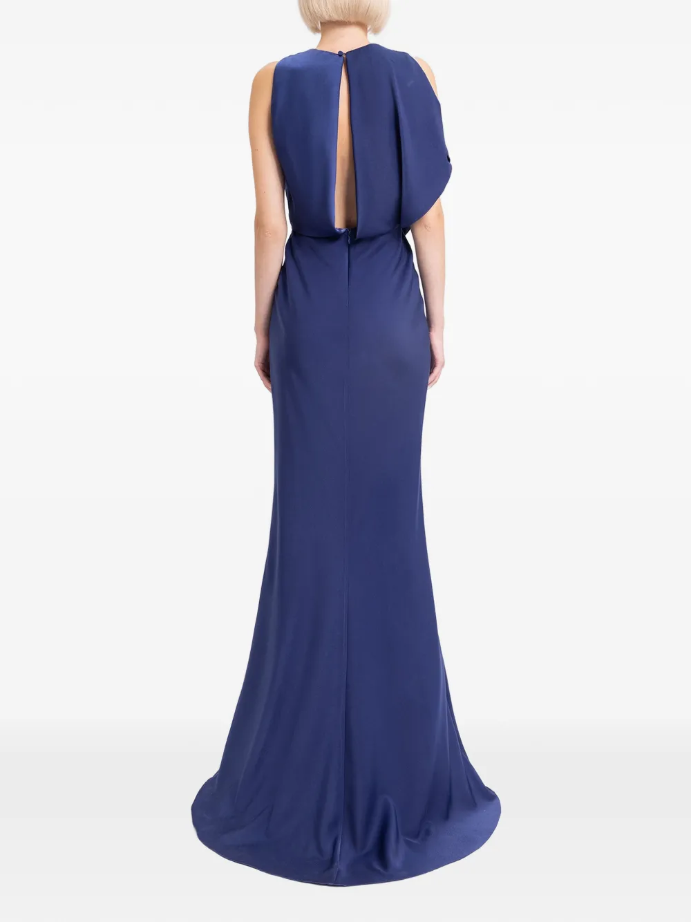 Gemy Maalouf Gedrapeerde asymmetrische maxi-jurk Blauw