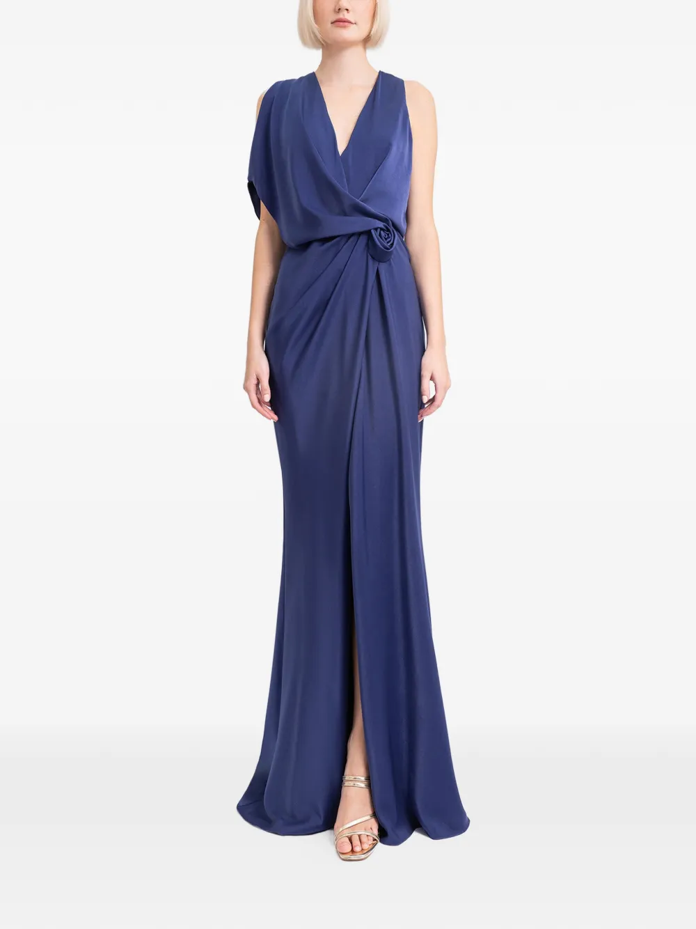 Gemy Maalouf Gedrapeerde asymmetrische maxi-jurk - Blauw