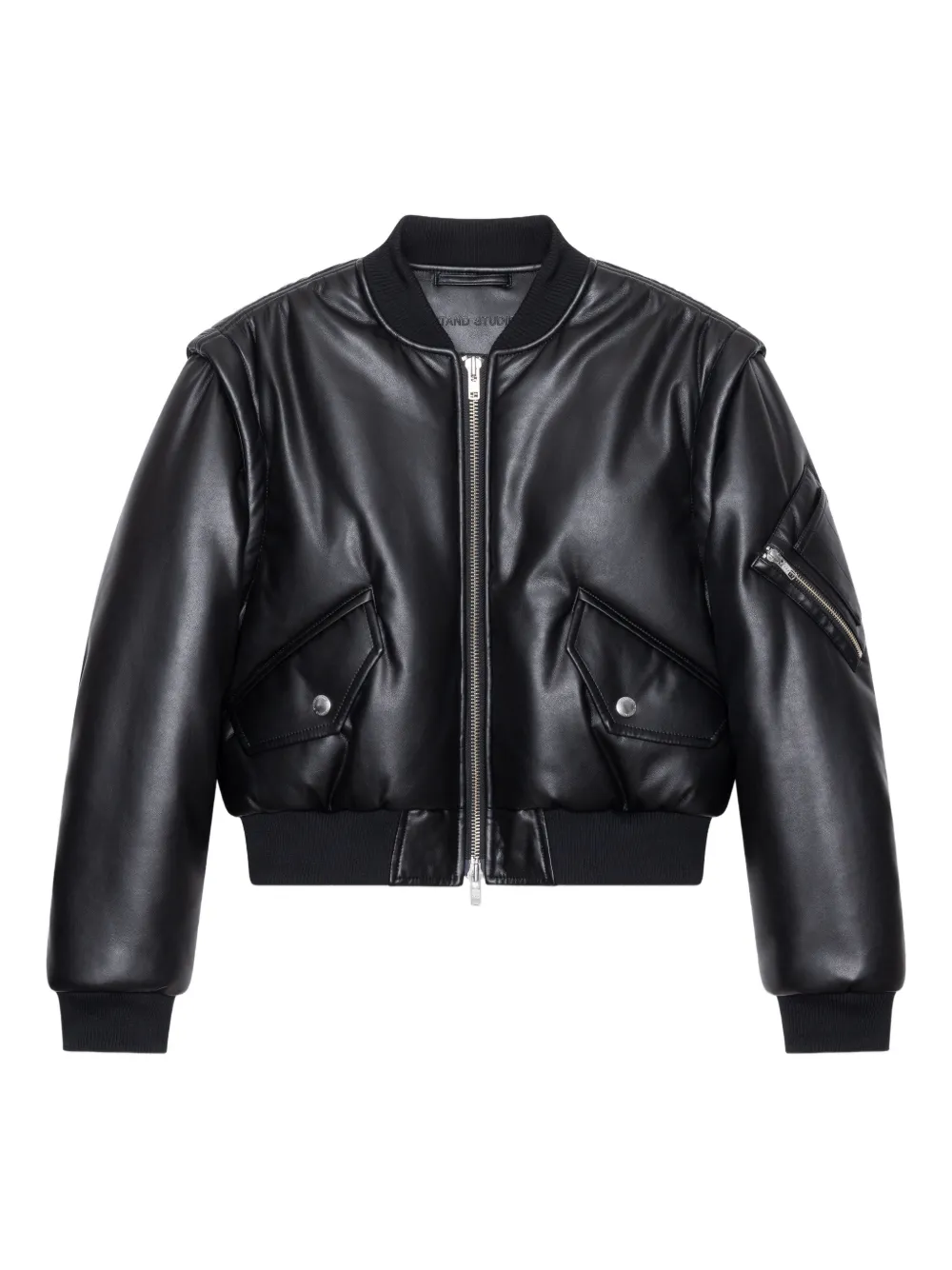 STAND STUDIO Gefütterte Cropped-Bomberjacke - Schwarz