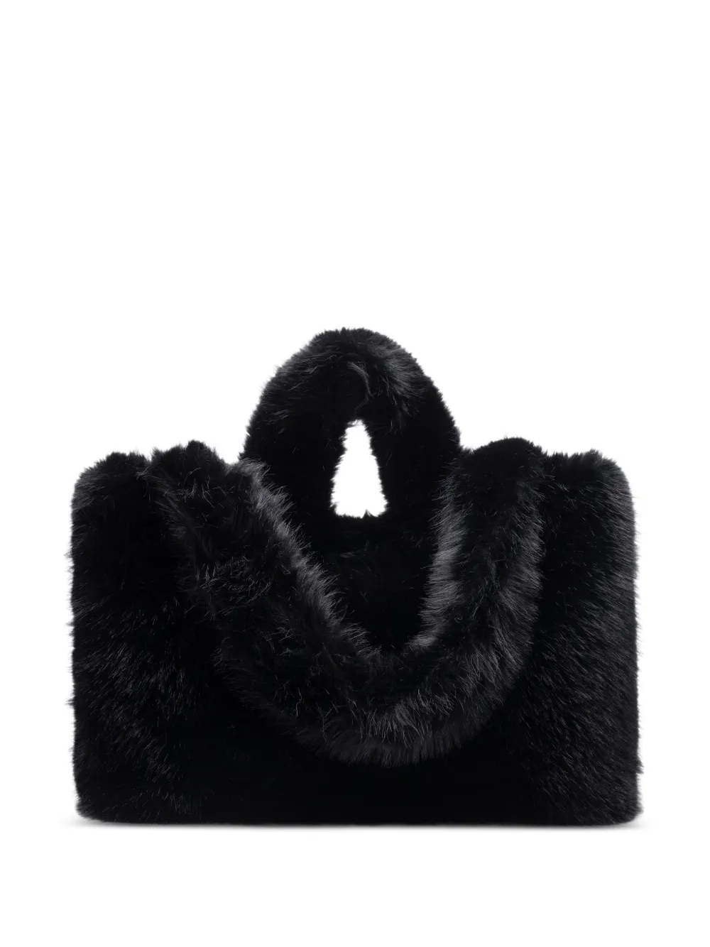 STAND STUDIO Livi faux-fur zipped tote bag | Black | Image 1
