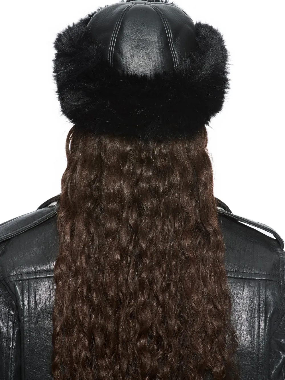 STAND STUDIO Sable hoed van imitatiebont - Zwart